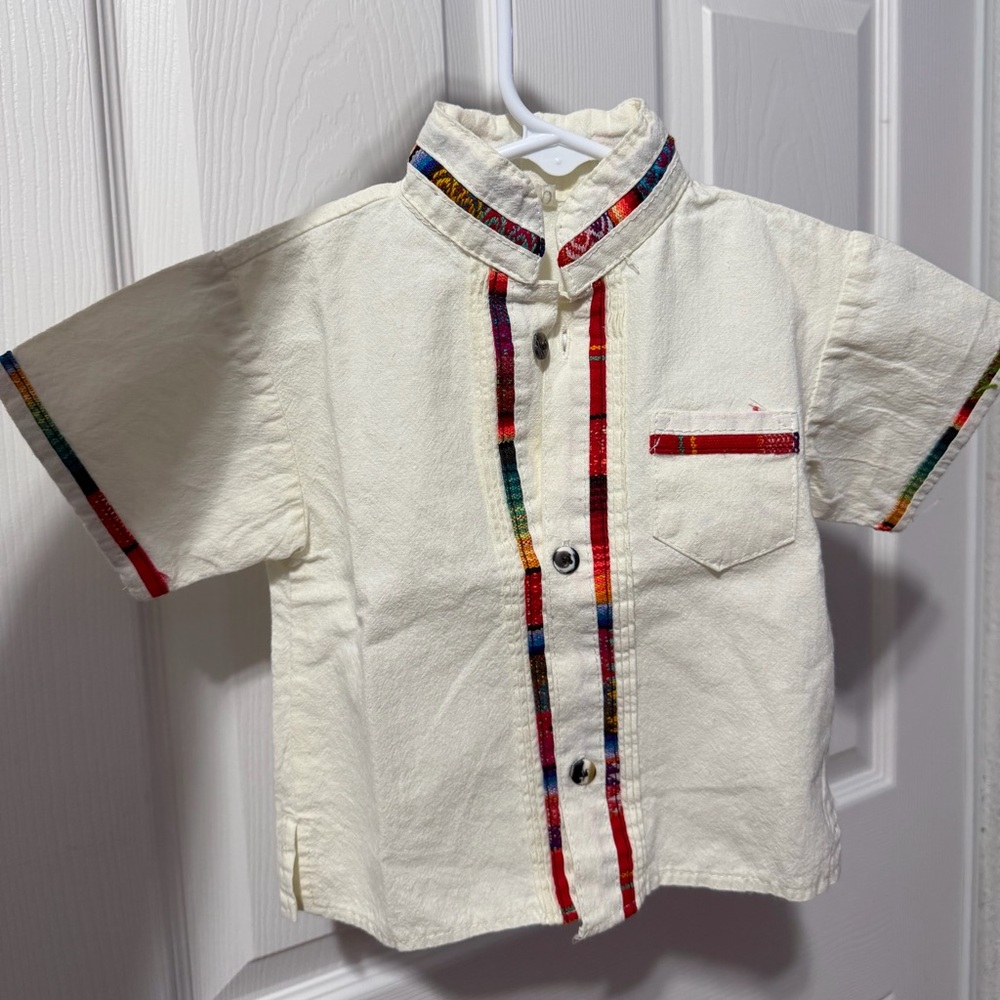 Multicolor Trim Kids Shirt